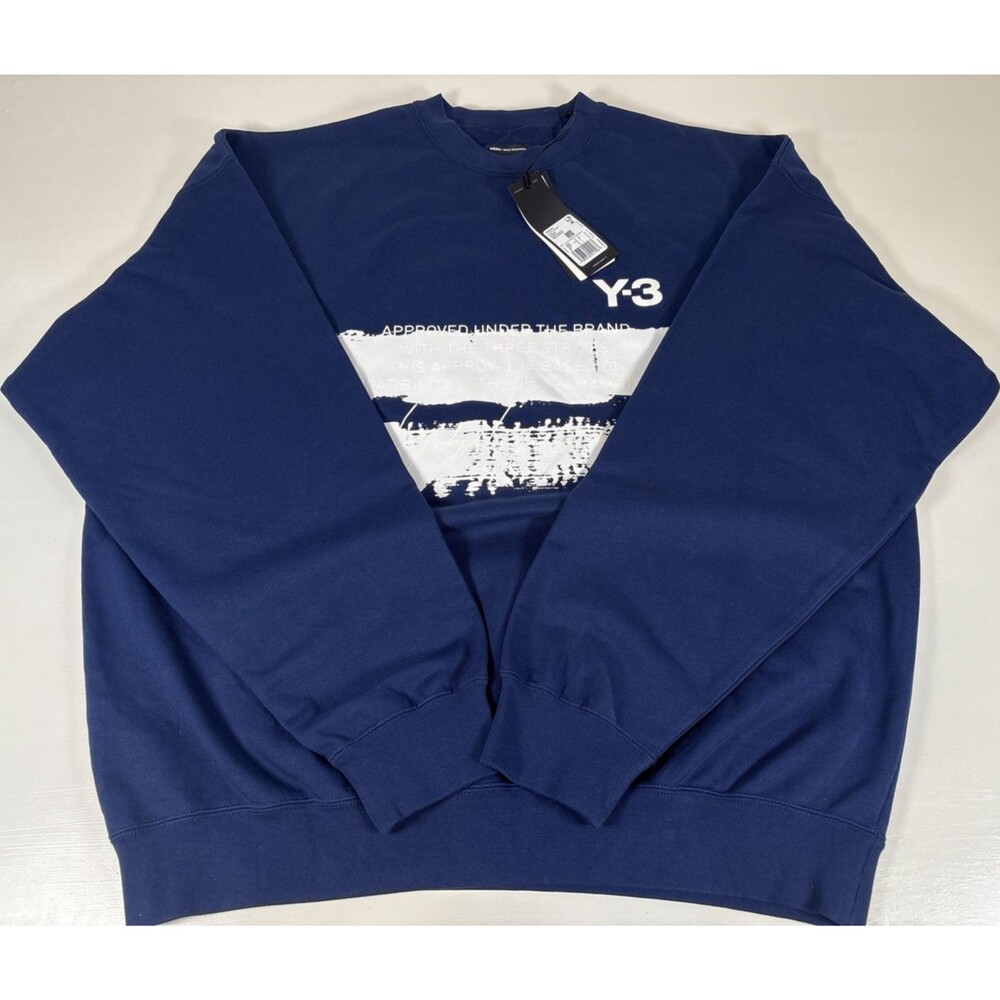 Adidas Y-3 Yohji Yamamoto Crew Neck Sweatshirt Blue Size Medium